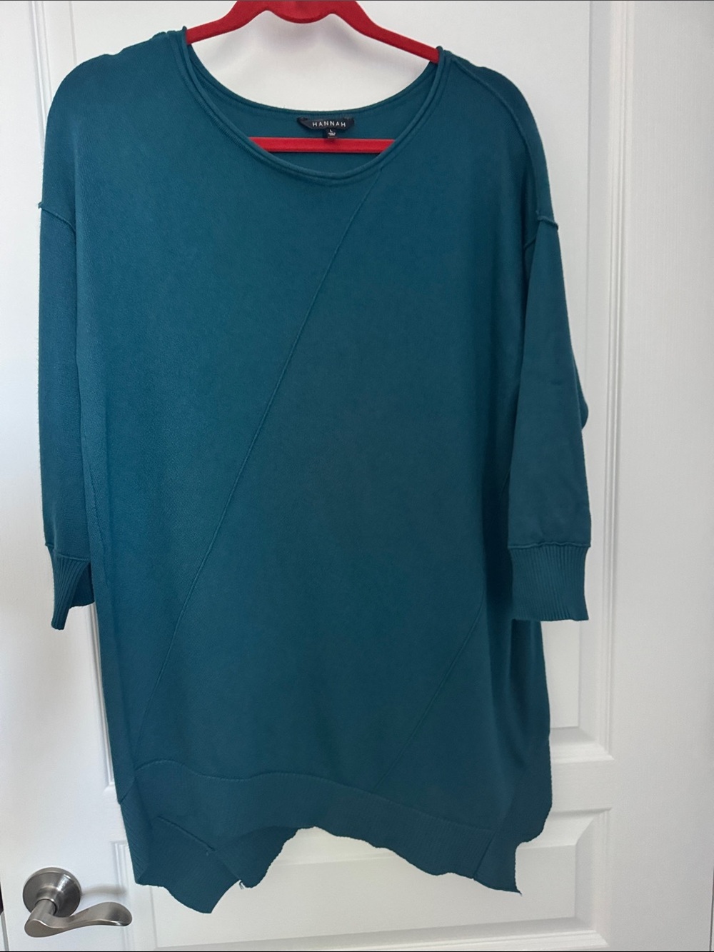 Hannah Teal Scoop-Neck Relaxed Women's Sweater